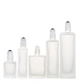 5ml 10ml 15ml 20ml 30ml Glass Roll on Bottle Rectangle Frosted White Black Essential Oil Bottle With Roller Ball