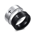 Wholesale Simple Cross Mens Stainless Steel Fidget Anxiety Spinner Ring