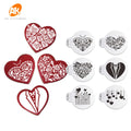 AK 2.76" Valentine's Day Heart Cookie Stencils Set Wedding Cake Stencil Plastic Templates Reusable Drawing Art Stencil ST-903S
