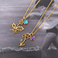 New Arrival 12 Months Birth Flower Necklace Stainless Steel Zircon CZ Birth Flower Pendant Necklace for Mother's Day