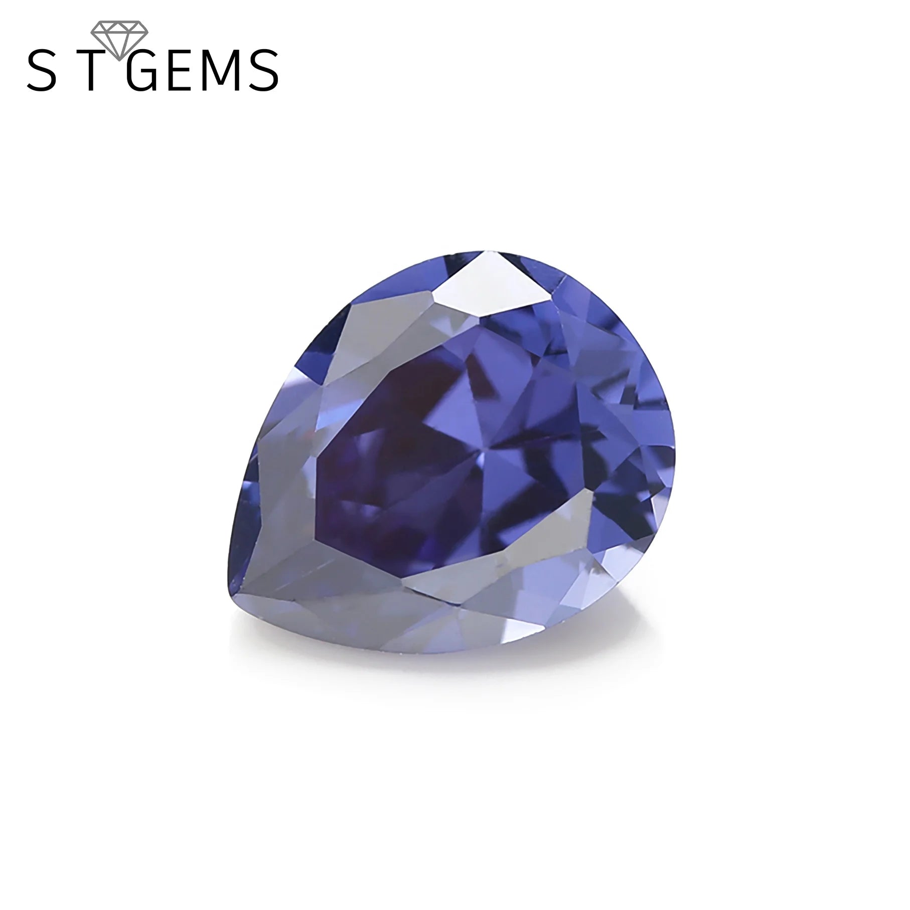 Best Supplier Factory Price Machine Cut Brilliant Pear Shape Synthetic CZ Loose Gemstone Tanzan Big Cubic Zirconia Stone