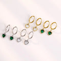 Light Luxury PVD Gold Plated Stainless Steel Zircon Drop Earring for Girlfriend Lady Everyday Jewelry