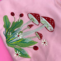 3D Printed Hooded Mushrooms Sweatshirt 100% Cotton Pink Wildflower Leave Embroidered Logo Winter Gift for Mom