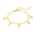 Trendy Initial Bracelets Anklets for Women Stainless Steel Jewelry Monogram Letter Charms Gold Jewelry Gift Link Chain Bracelet