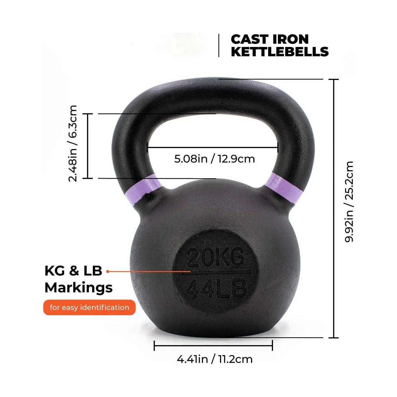 Customizable 4kg 5kg 16kg 20kg 25kg 48kg Durable Unisex Fitness Kettlebell Powder Coated Cast Iron Free Weight Equipment