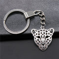 WYSIWYG 28x26mm Antique Silver Plated Antique Bronze Plated Zinc Alloy Leopard Head Keychain Accessories P2-ABD-C10656