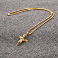 Retro David Star Pendant Love Heart Jewelry Cupid Angel Necklace Stainless Steel 18k Gold Jesus Praying Hamsa Hand Necklace