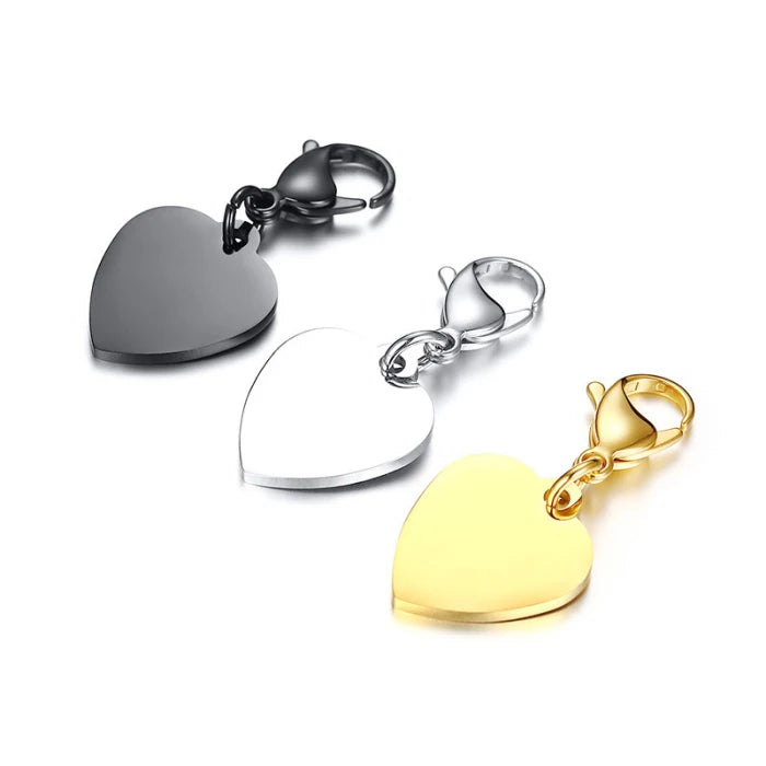 High Polish Minimalist Delicate Gold/Black Color Fashion Wholesale 304 Stainless Steel Unisex Small Heart Pendant Lobster Clasp