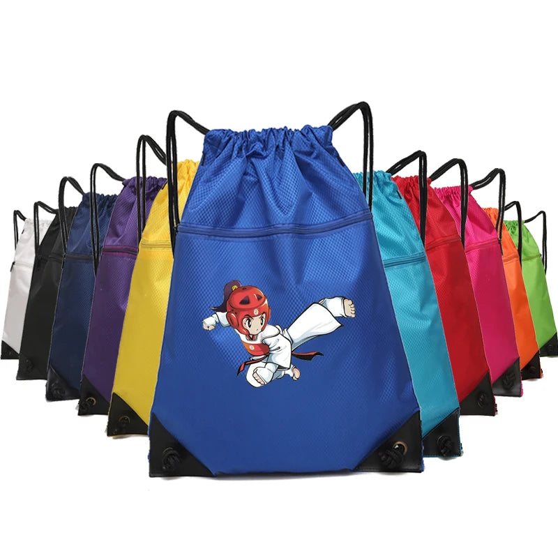 Waterproof Customized Logo Martial Arts Fitness Judo Karate Sports Travel Bag Taekwondo Backpack Chinup Bag