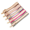 2026 2 Inch Multicolor  Fabric  Striped Long Gold Leather Fabric Luggage Shoulder Wallet Chain Adjustable Straps Metal for Bags