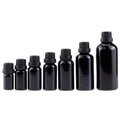 5ml 10ml 15ml 20ml 30ml 50ml 100ml Shiny/glossy Black Essential Oil Glass Bottle With Black Tamper Evident Cap