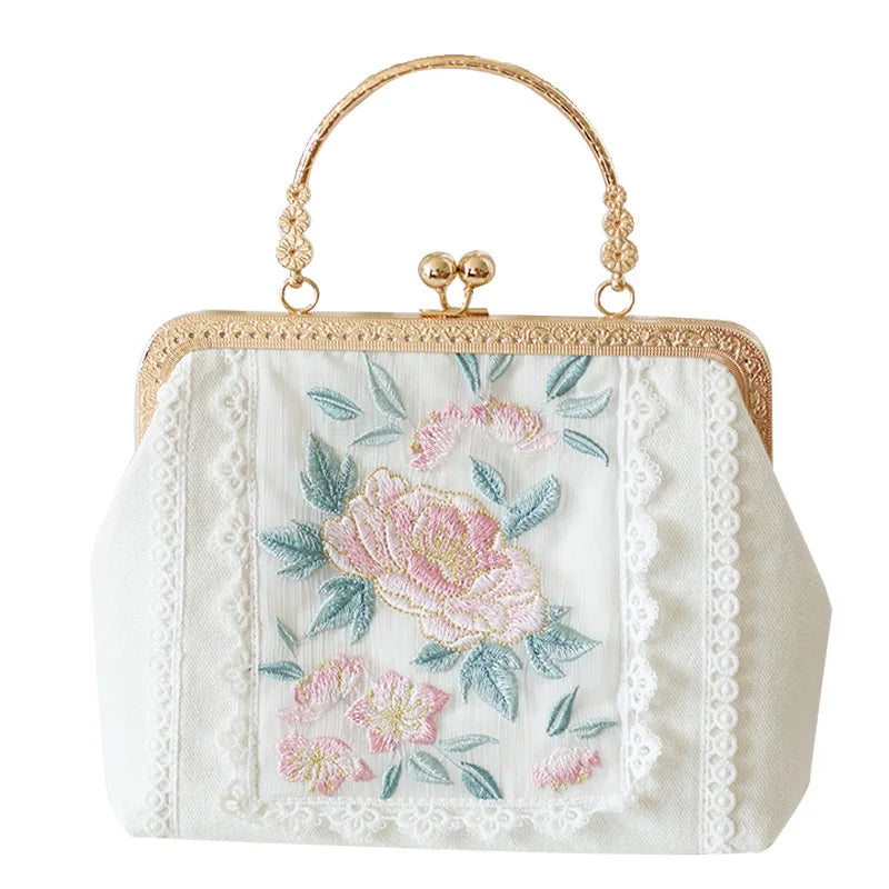 Chinese Manufacture Women's Side Bags Arm Shoulder Bags Fashionable Vintage Cheongsam Embroidery Portable Chains Decoration