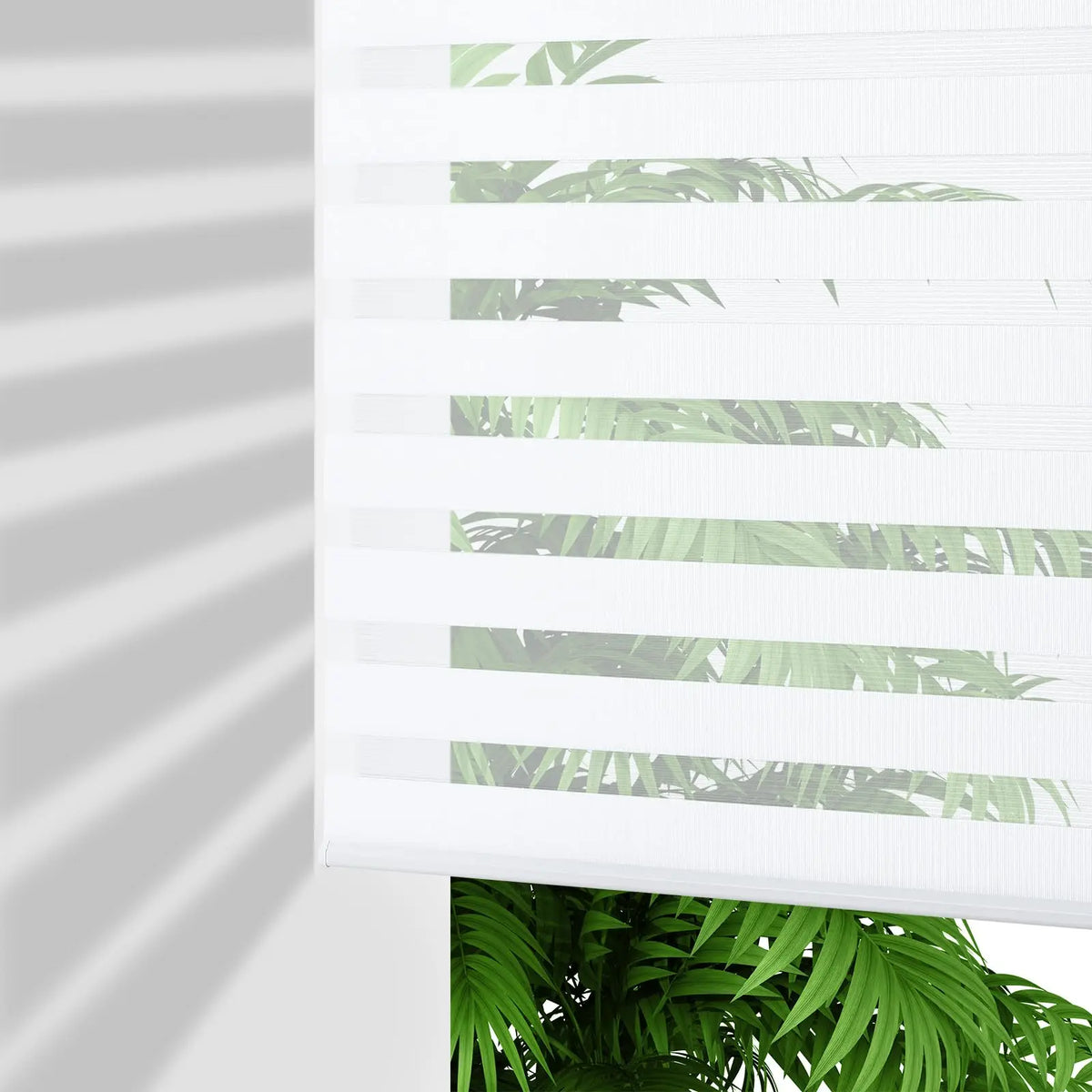 Cordless Dual Layer Zebra Blinds for Windows Light Control Light-Proof Aluminum Cover Free-Stop Roller Shades Built-In MegaBDM