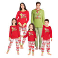 Custom Logo Design Crew Neck Long Sleeve Cartoon Print Christmas Parent-Child Set Festive Lovely Home Wear Family Pajamas Outfit