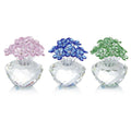 Unique K9 Crystal Glass Flower in Pink Green Blue Design for Home Decoration for Thanksgiving