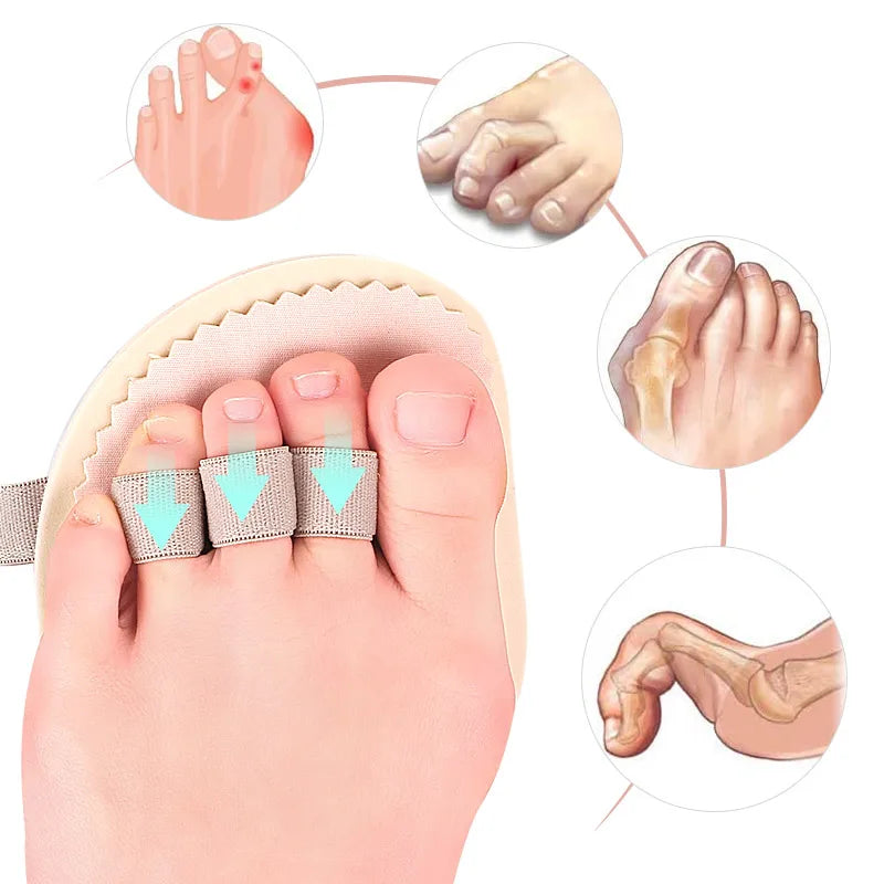 Toe Splint Hammer Toe Straightener Joint Realign Cushion Brace for Claw Curled Crooked Toe Metatarsal Support Loop Guard