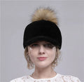 Hot Sale Irwoods H-92 Woman Fashion 100% Real Shearling Fur Peaked Cap Breathable Warm Wool Outdoor Camping Travel