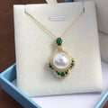 P1341 11-12mm DIY Natural  Freshwater Pearl Charm Pendant Necklace Accessory 925 Sterling Silver Jewelry for Women Without Chain