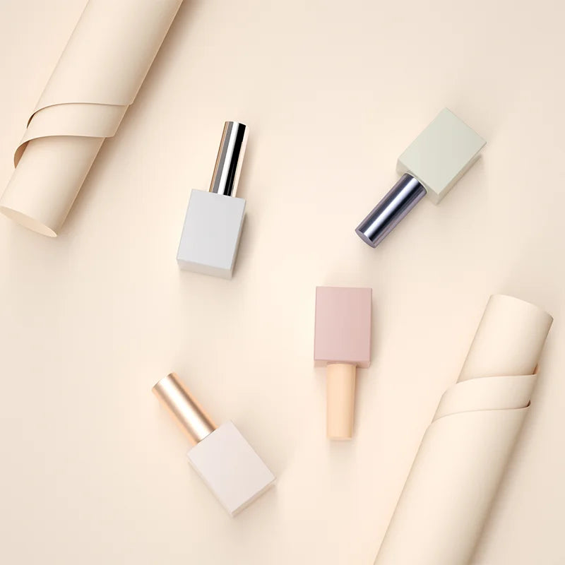 15ml Custom Design Cube Nail Glue Manufacturer Empty Uv Gel Nail Bottle with Brush