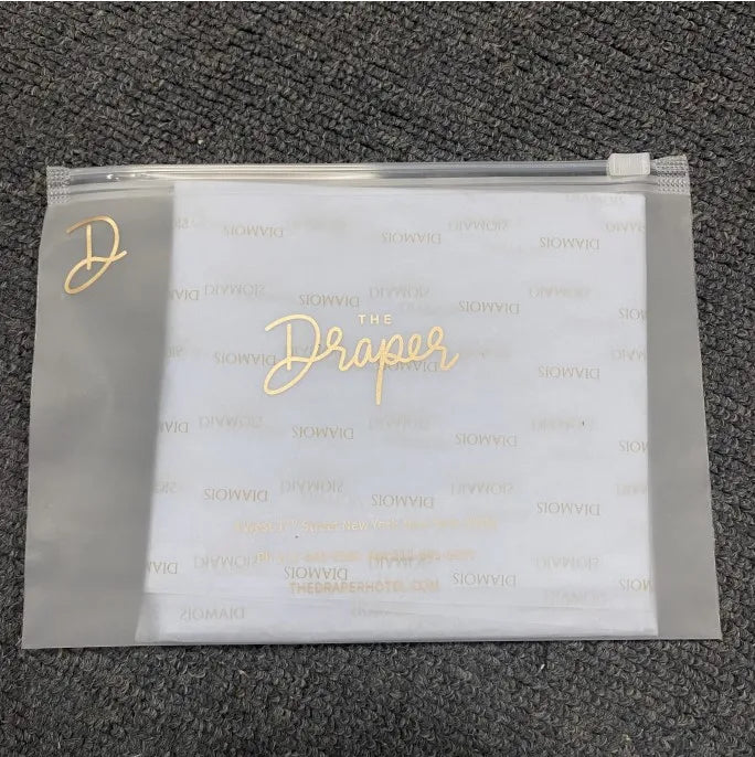 Custom Plastic Bags Clothing EVA Zipper Packing Bag Frosted Zip Bag for Garments