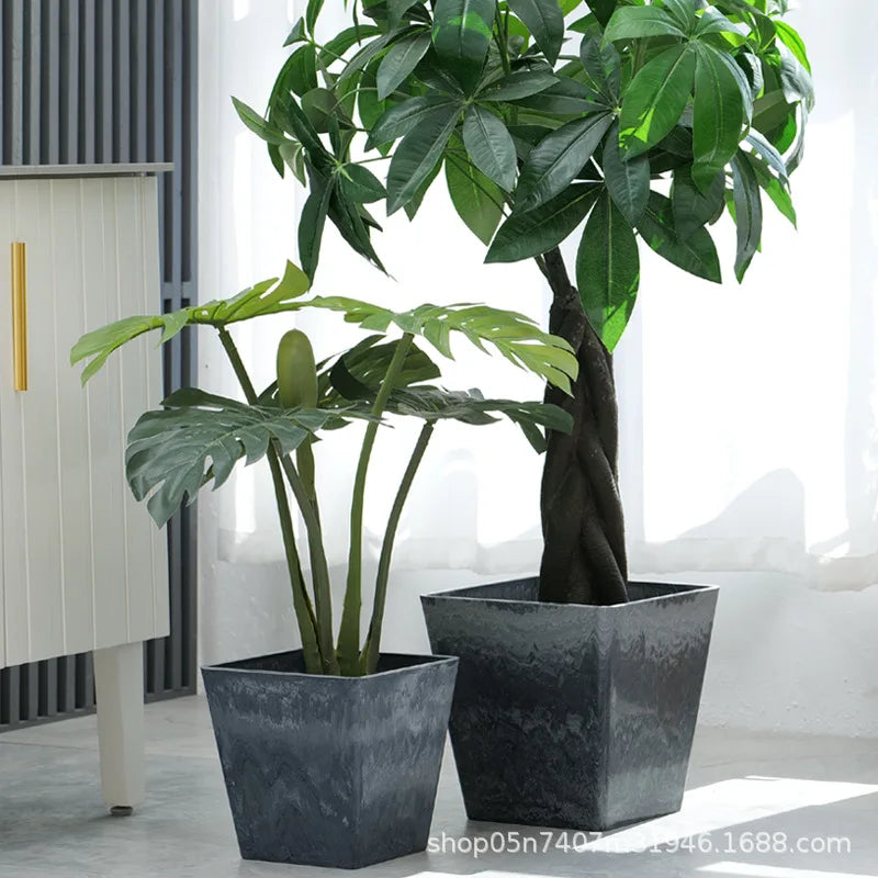 Wholesale Indoor Small square Planter Plastic Plant Flower Pot Outdoor