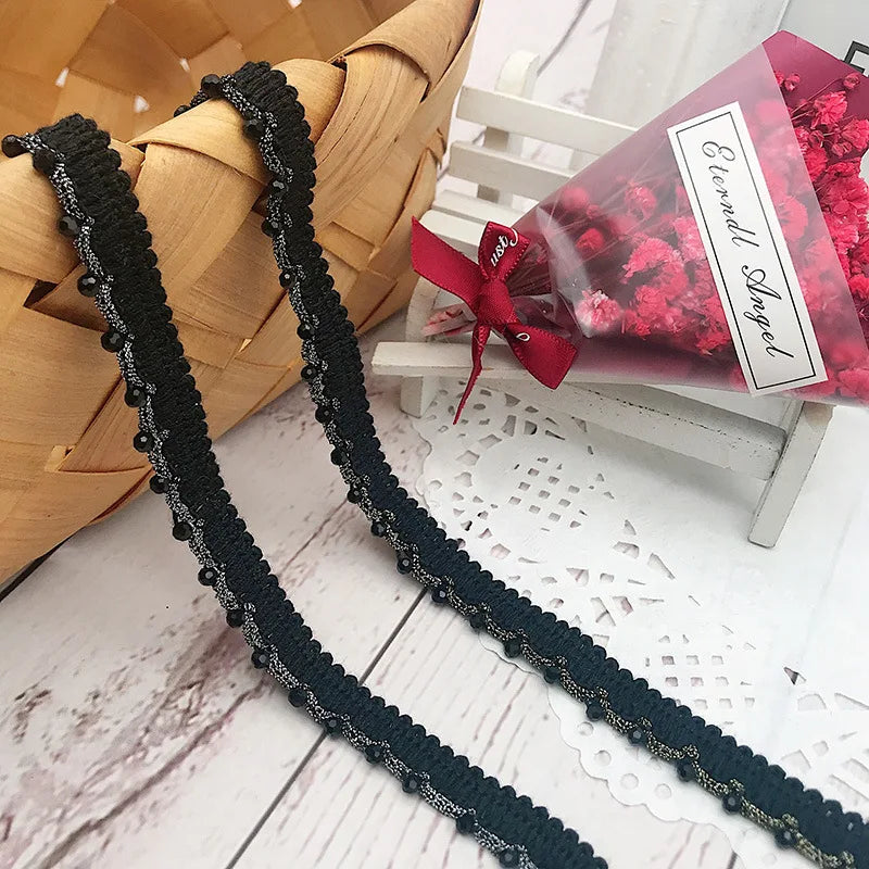 Gold and Silver Beaded Lace Accessories Dress Skirt Collar Headscarf Diy Clothing Accessories