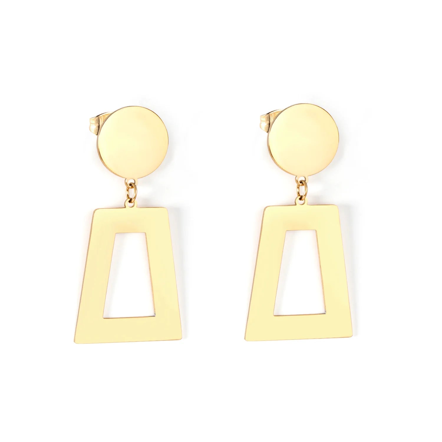 Hot Selling Earrings Geometric Pattern Combination 18K Gold Plated Stainless Steel Jewelry Dangle Drop Earrings for Lady