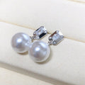 E2084 11-12mm DIY Natural Freshwater Pearl Charm Earrings Mounting Accessory 925 Sterling Silver Gold Plated  Jewelry for Women