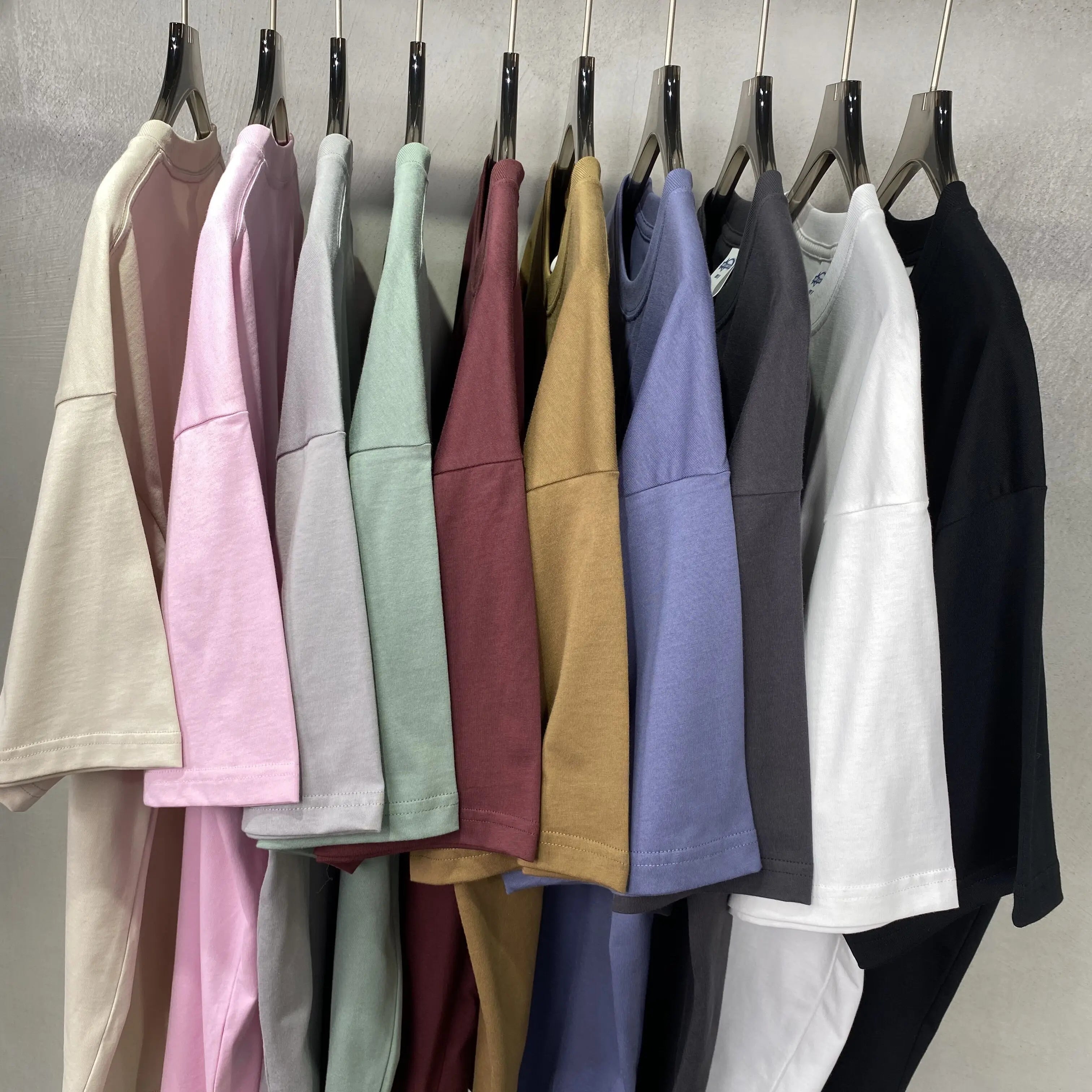 Custom Logo Mens Oversized T-Shirts White Plain Blank Drop Shoulder 100% Cotton Casual Heavyweight Solid Customizable Logo