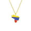 Fashion Stainless Steel Enamel Venezuela Flag Necklace Venezuela Map Necklace Men Jewelry