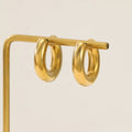 Gorgeous Round Hoops Earrings for Women 18K Gold Plated Stainless Steel C Shape Hoop Earring
