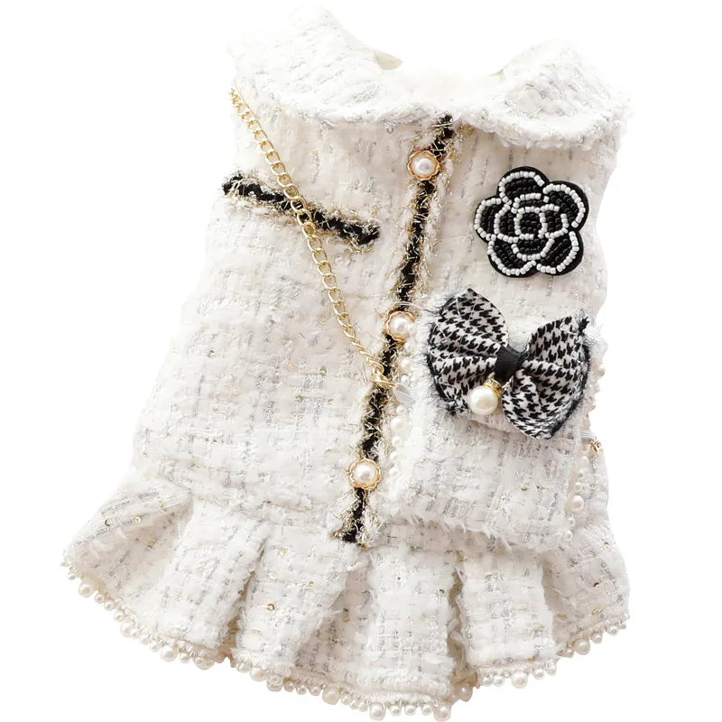 NEW Winter Cat Dog Dress Coat Luxury Princess Puppy Costume Pomeranian Poodle Schnauzer Dog Apparel