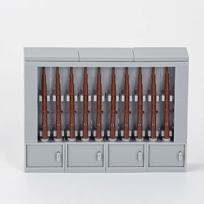 MOC0079 65pcs Leguoguo WWII  Military Set weapon Holder Rack with weapon Mini Action Figures Building Blocks Toys Building Kit