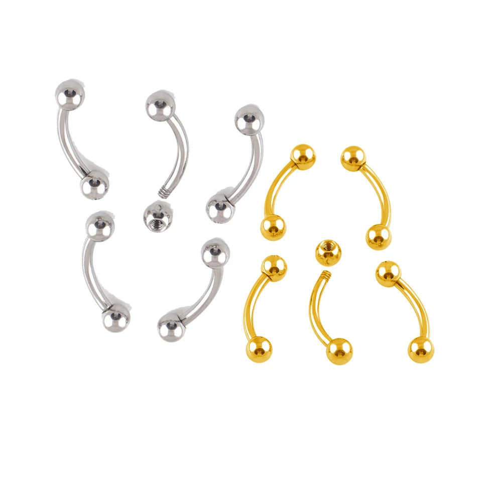 Piercing Externally Treaded Curved Barbells Jewelry Hot Sales F136 Titanium 2022 Simple Style for Man Women Zircon High Grade