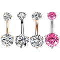 14G Stainless Steel Body Piercing Zircon Inner Threadless Navel Ring Surgical Steel Belly Button Rings for Women Girls Wedding