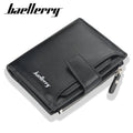 For Baellerry Men's Simple Zipper Buckle Card Holder Long PU Leather Wallet with Business Style