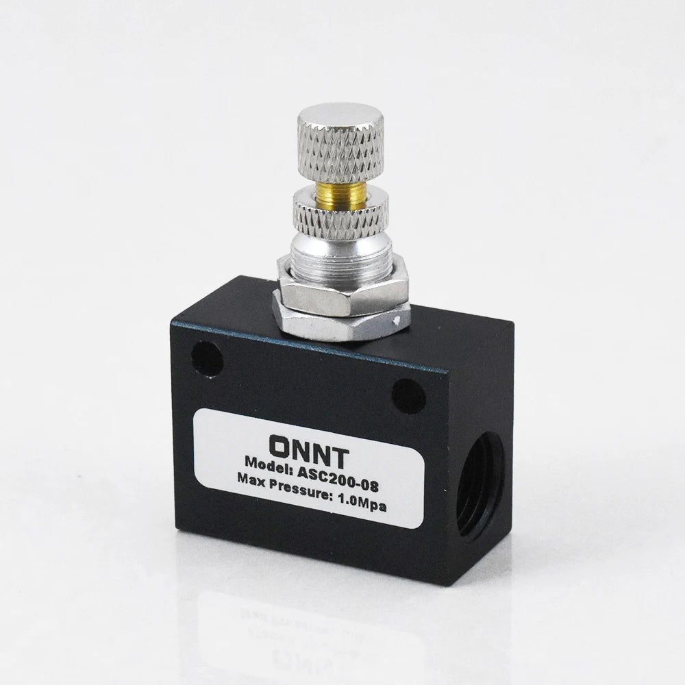 ASC100-06 ASC200-08 ASC300-10 ASC300-15 1/8 1/4 3/8 1/2 Inch Manual Adjustable Pneumatic One-way Throttle Flow Control Valve
