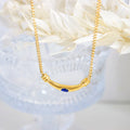 Tarnish Free 18k Gold Plated Stainless Steel Vintage Tiger Eye Lapis Lapis Black Onyx Natural Stone Necklace for Women