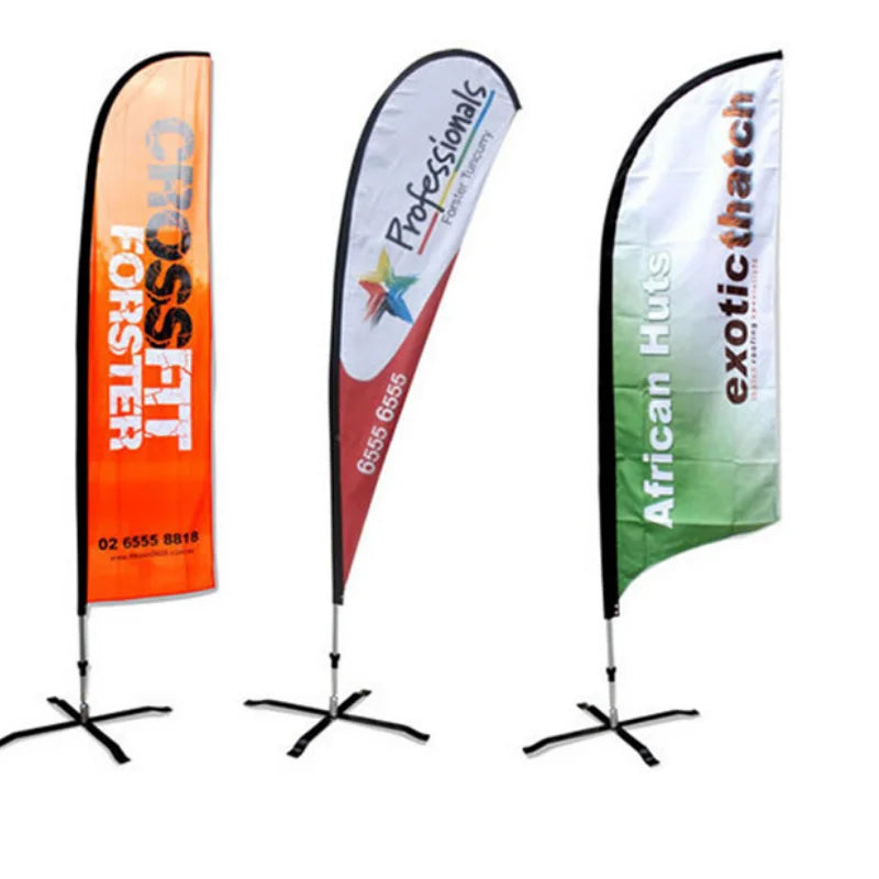Full Color Custom Swooper Advertising Flag Feather Banner with Hardware