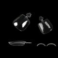 DIY 12 Sizes Short Artifical Nail Tips Clear Fake Toenail Tips Full Cover Toe Tips