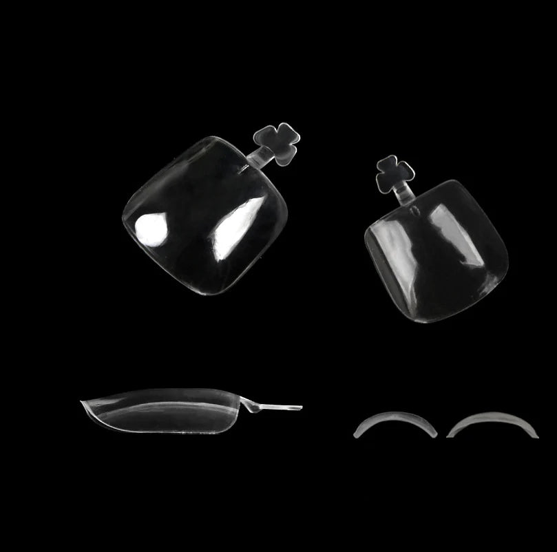 DIY 12 Sizes Short Artifical Nail Tips Clear Fake Toenail Tips Full Cover Toe Tips