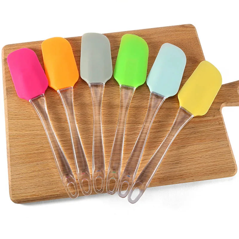 Resistant Hat Transparent Handle Sizes Big Small  Bulk Set of Silicone Rubber Spatula for Baking Cooking