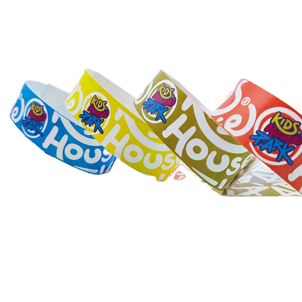 Personalized Waterproof Adhesive Identication Dupont Bracelets Cheap Disposable Tyvek Paper Wristbands