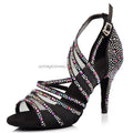 Wedopus Ankle Rhinestone Dance Shoe Low Heel