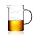 1L Eco-Friendly Lead Free BPA Free Dishwasher Safe OEM Logo Handmade Measuring Cups Glass Beaker with Handle and Bamboo Lid