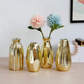 Unique Design Home Decorative Small Ceramic Flower Vase Cheap Gold Vase