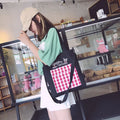 Wholesale New Simple Plaid Backpack Women Canvas Messenger One Shoulder Tote Bag