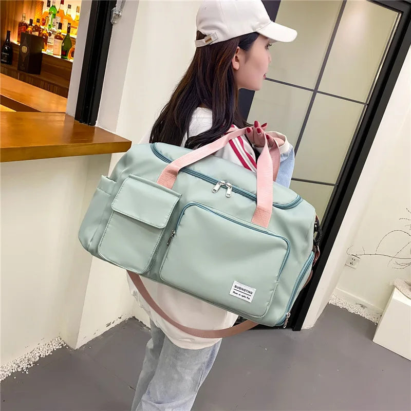 2026 Custom Logo Wholesale Separated Yoga Water Resistant Polyester/Nylon Fitness Gym Portable Travel Daily Use Large Luggage