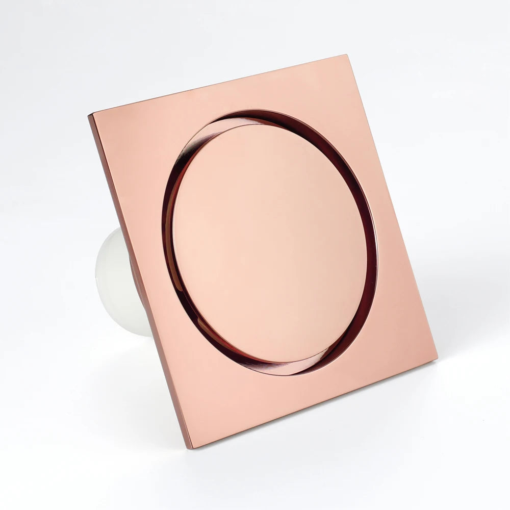 HONGDEC Contemporary Bathroom Floor Shower Drain Square Modern Design in Rose Gold with Easy Installation 10x10cm