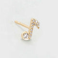 LOZRUNVE 925 Sterling Silver Jewelry Fashion Small Music Note Stud Earring Gold Plated